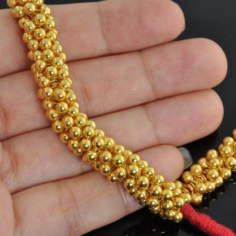 3.3mmx6.2mm 18k Solid Yellow Gold Ball Charm Finding PAIR (2)