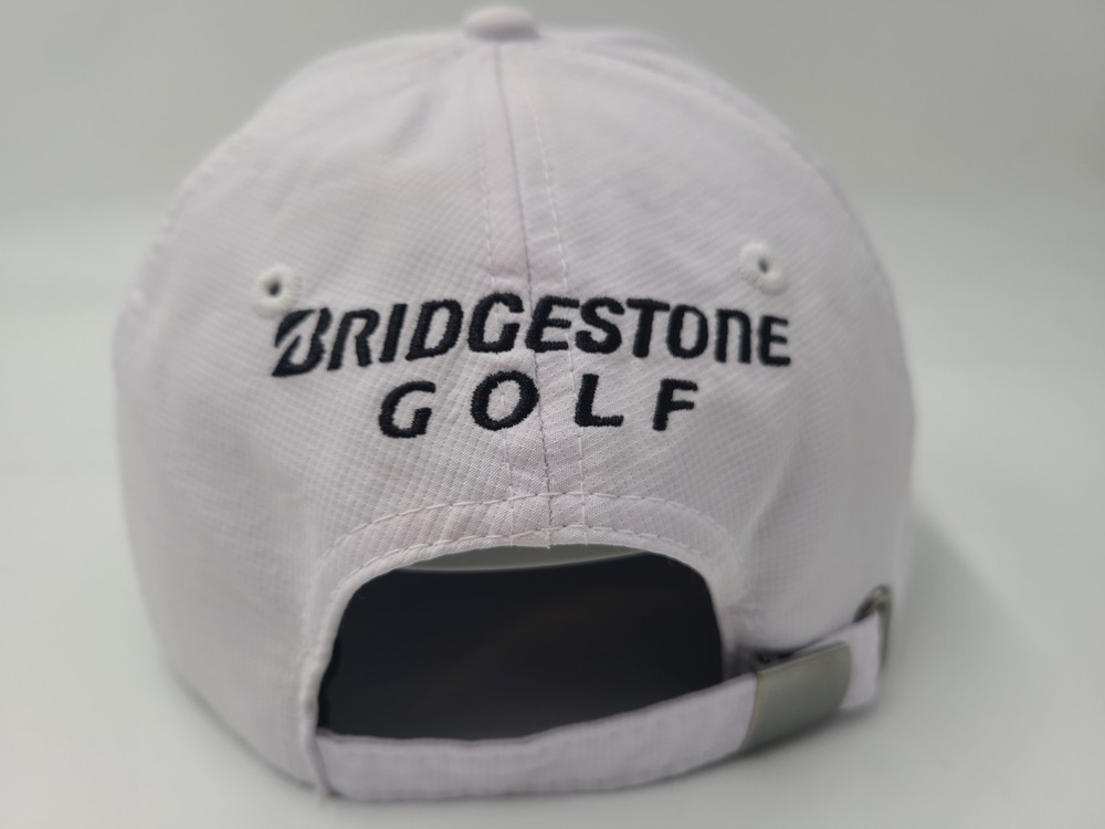 Bridgestone Golf Strapback Adjustable Hat Cap Polyester Men Women White Black