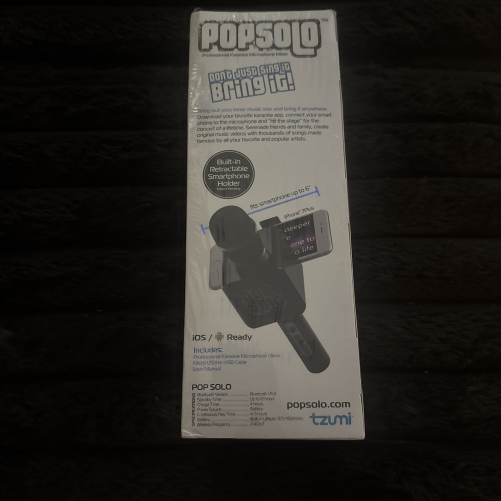 Pop Solo Bluetooth Karaoke Microphone - Black