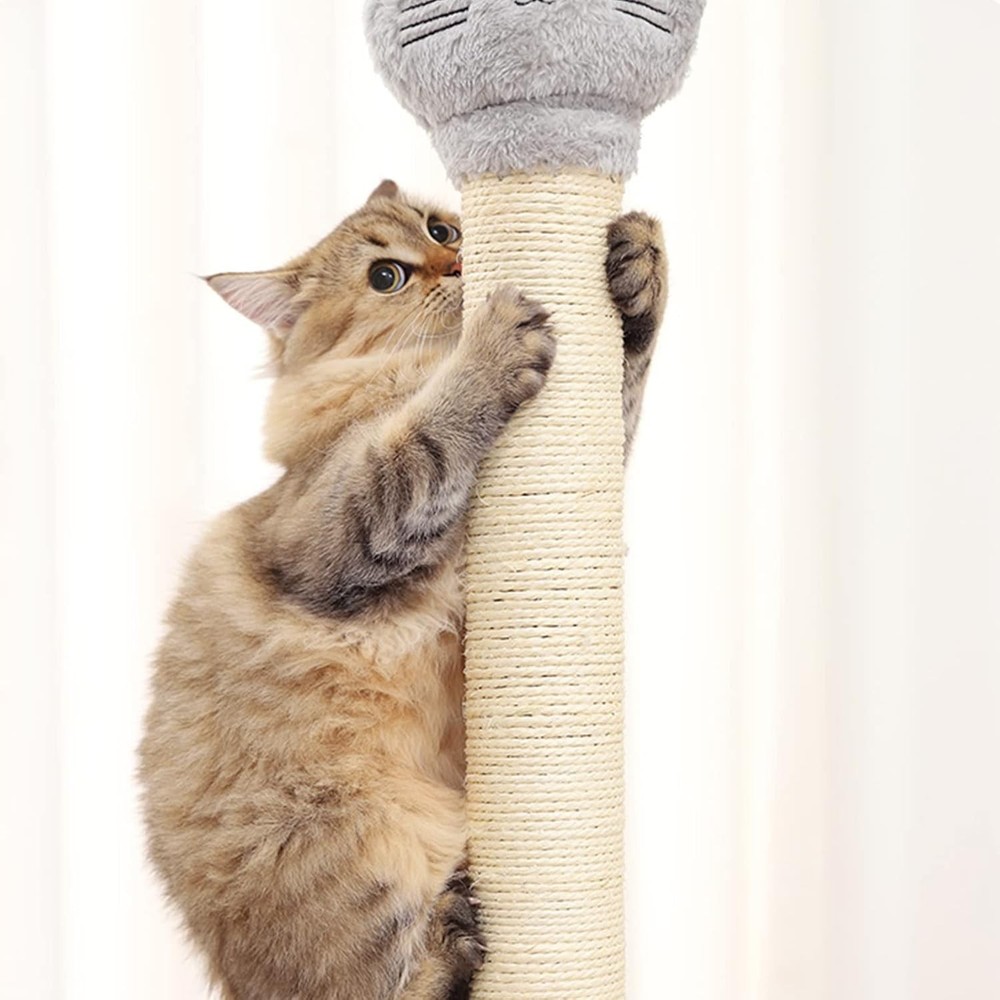 15" Cat Scratching Replacement Posts Natural Sisal Scratcher Post L, White