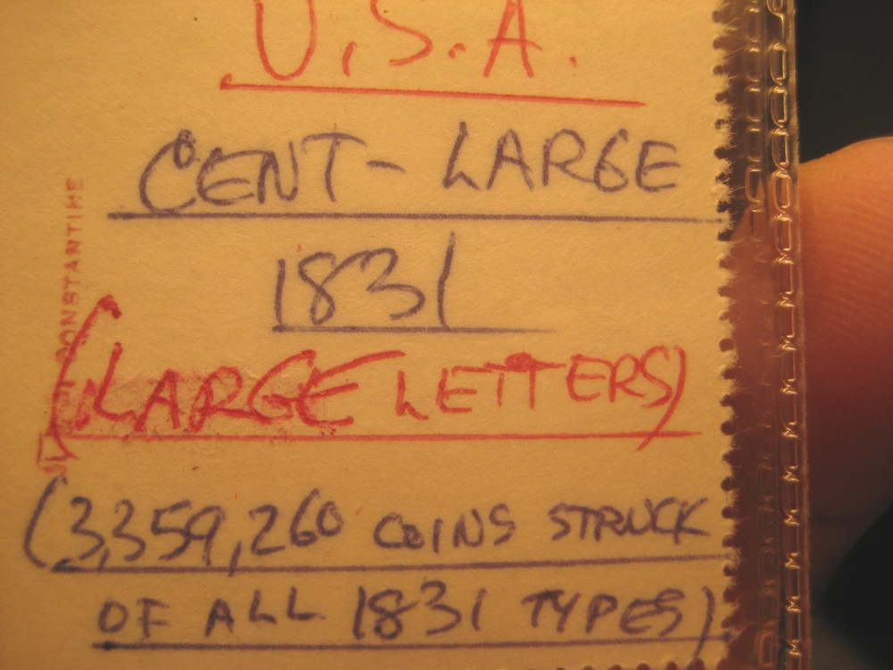 1831 LARGE CENT ~ Large Letters ~ Fine+