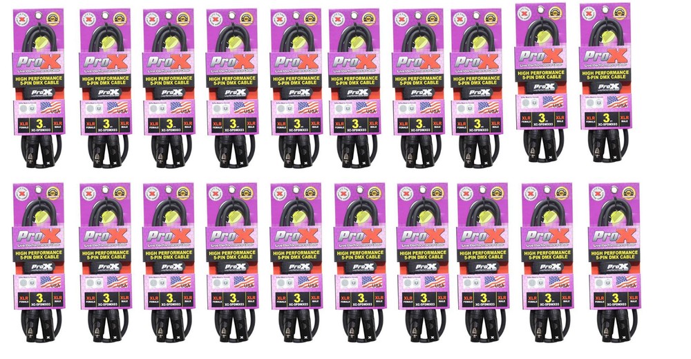20 ProX 5 Pin High Performance Data Lighting DMX Cable 3FT