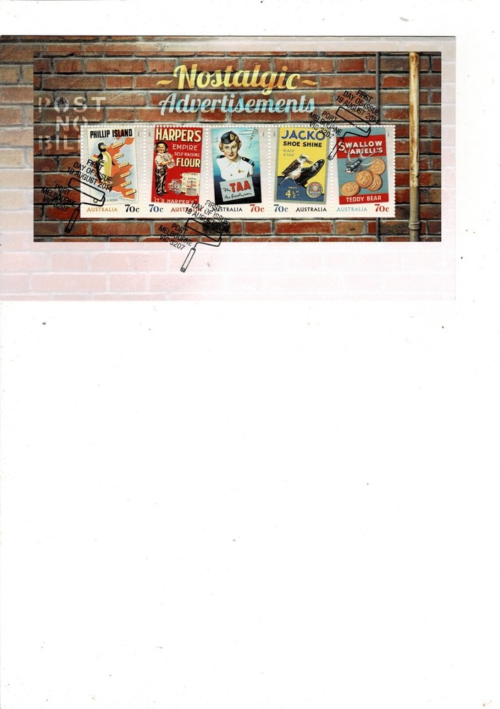 AUSTRALIA  2014 NOSTALGIC ADVERTISEMENTS FDC   M/S