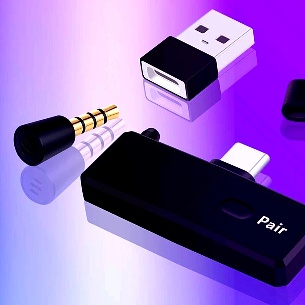 Wireless Headset Receiver USB Dongle Audio Adapter For PS5 PS4 Game Console