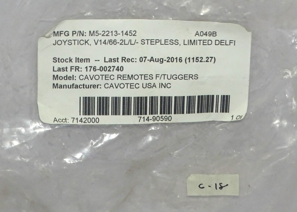 CAVOTEC MICRO-CONTROL JOYSTICK V14/66-2L/L -STEPLESS LTD DELFI CAVOTEC REMOTES