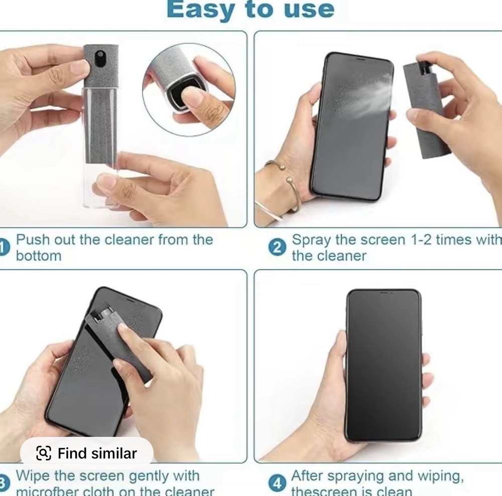 2-In-1 Phone Screen Cleaner Spray Computer Mobile Phone Screen 2 Pack