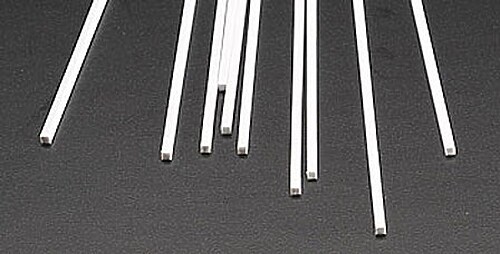 Plastruct Square Rod Styrene .080 (10) - Model Scratch Building Plastic Rods