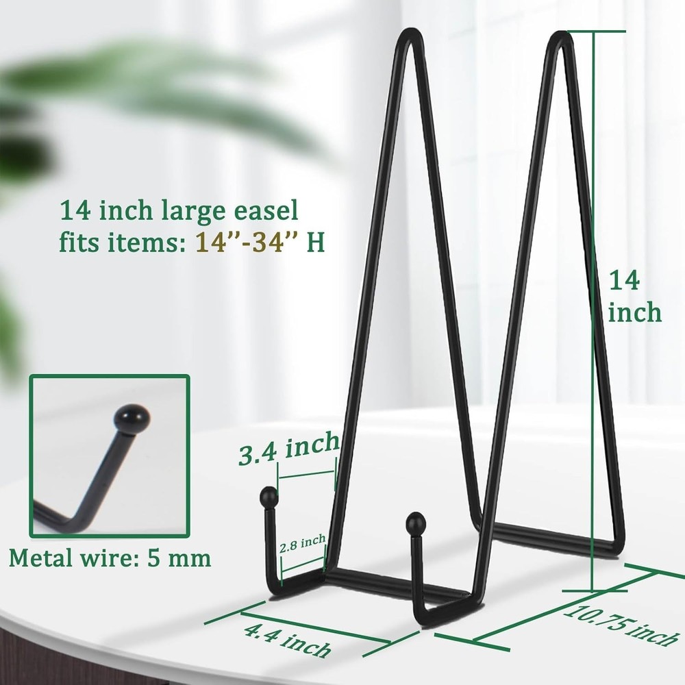 3 Pack 14 Inch Black Plate Stand for Display