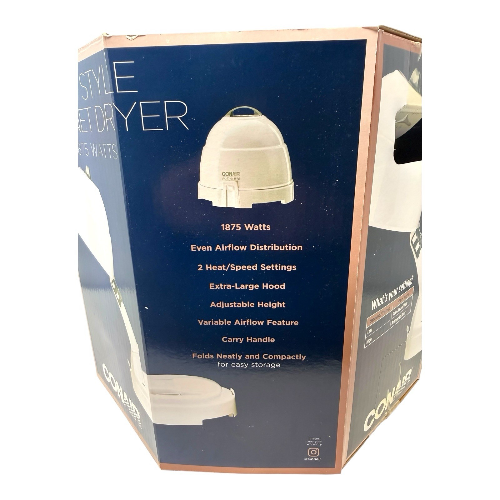 Conair Pro Style Bonnet Hood Hair Dryer HH320RNX 1875W Ionic Adjustable Height W