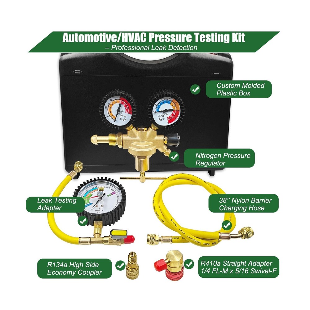 53010 Automotive/HVAC Pressure Tester Kit, Pressure Testing Tools, Includes 5...