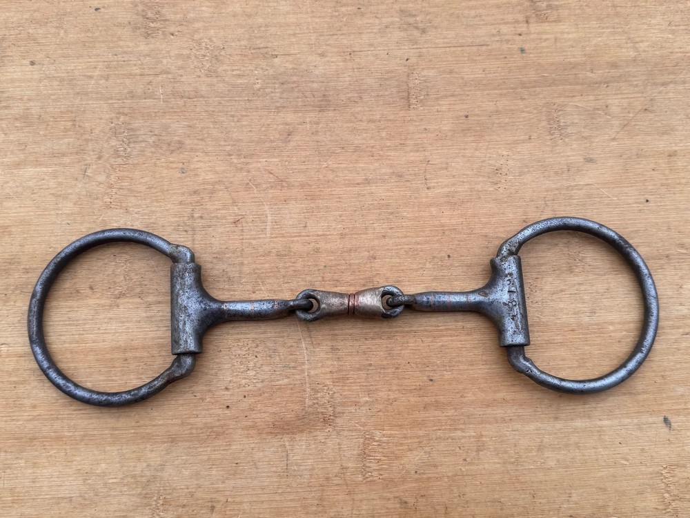 Dutton Dee Ring Dog Bone Western Snaffle Bit ~ 5" Mouth