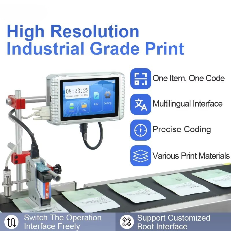 automatic online inkjet printer does not include a conveyor