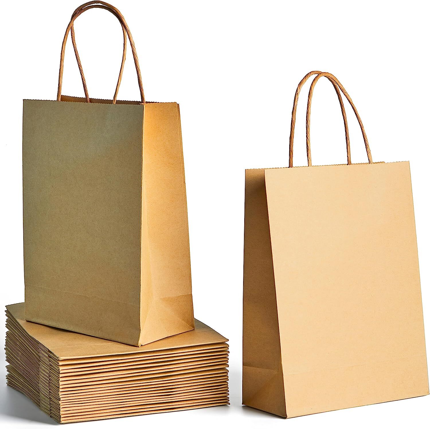 Brown Paper Carrier Bags with Twisted Handles - 100gsm | Gift/Shop/Party/Rope