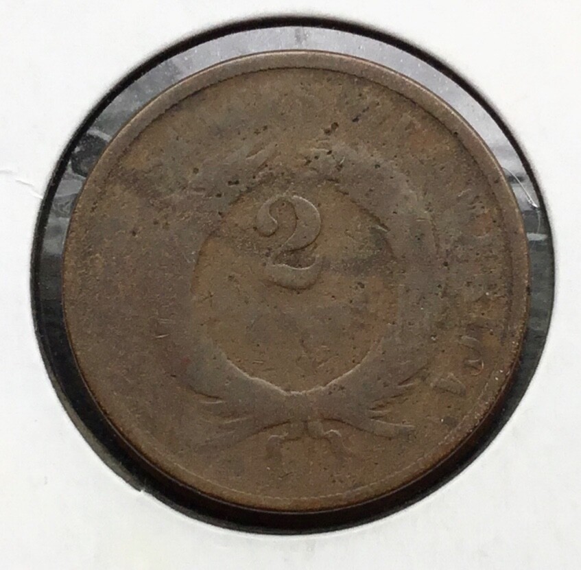 1867 Two-cent piece Bronze 2c coin