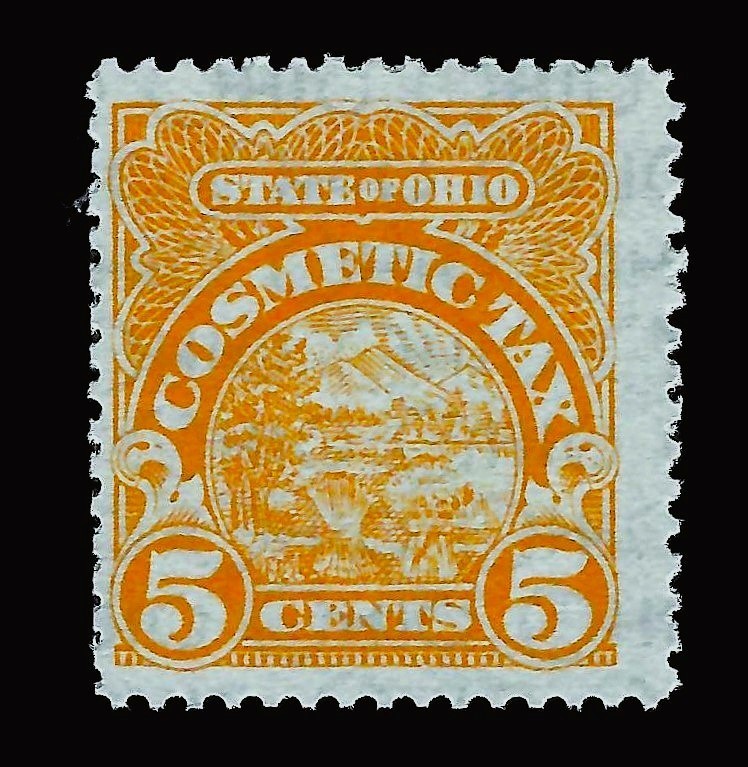 5¢ Cent Ohio Cosmetic Revenue Tax Stamp - State Revenue Cat # CSM18