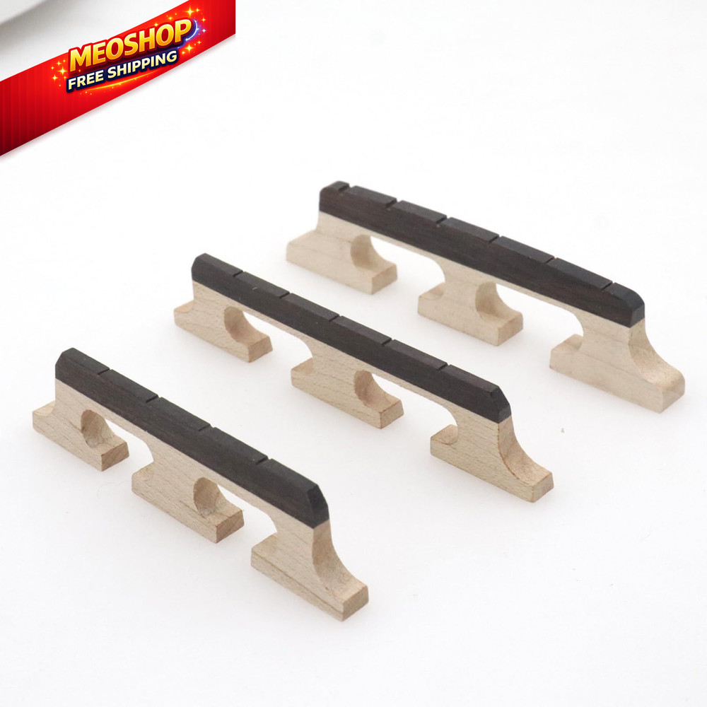 CashBeat 4-String Banjo Bridge - Premium Ebony and Maple 4 String, natural