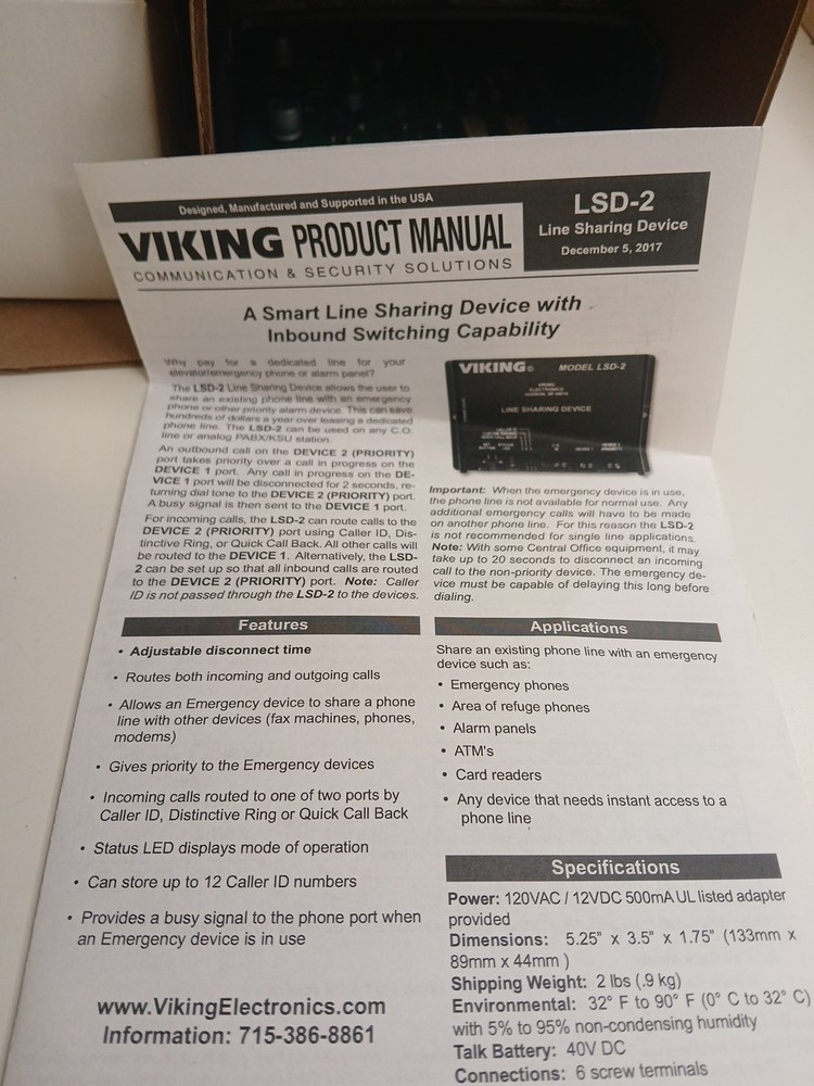 Viking LSD-2 Line Sharing Device (LSD2)