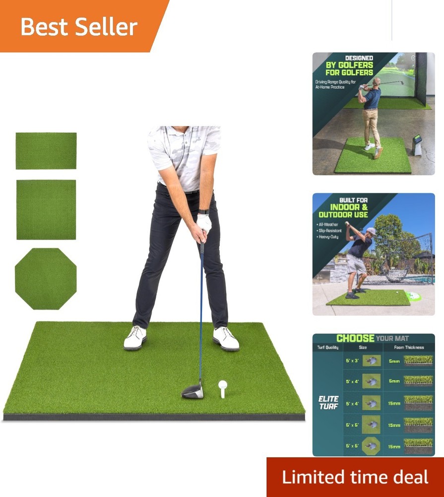 Versatile Golf Training Mat - Foldable, Non-Slip, Ideal for Simulators, 5' x 4'