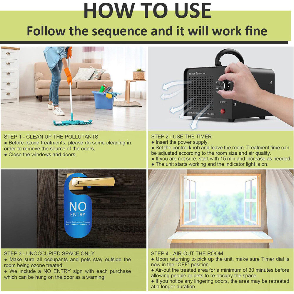 36000mg/h Ozone Generator Machine Air Purifier Ionizer Ozonator Timer for Home