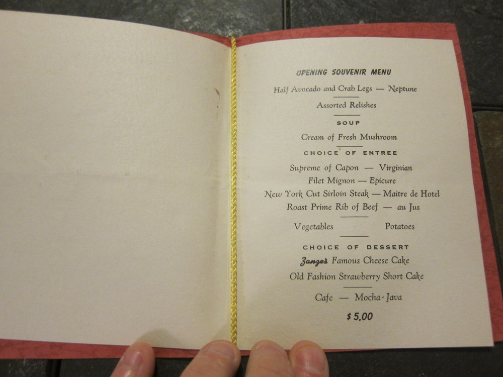 Opening Souvenir Restaurant Menu Rocky Falls