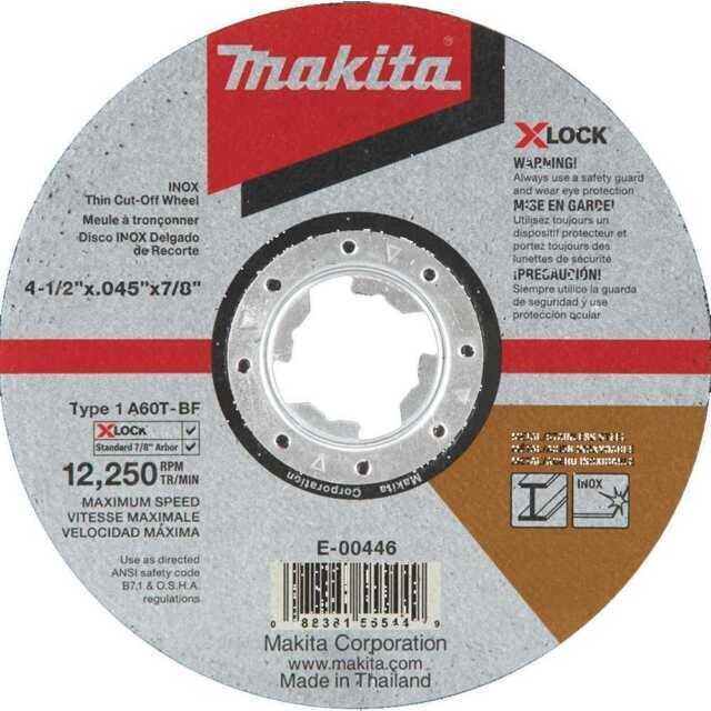 New Makita E-00446 X-LOCK 4-1/2"x.045 Type 1 60G Stainless Cut-Off Wheel 8x Pack