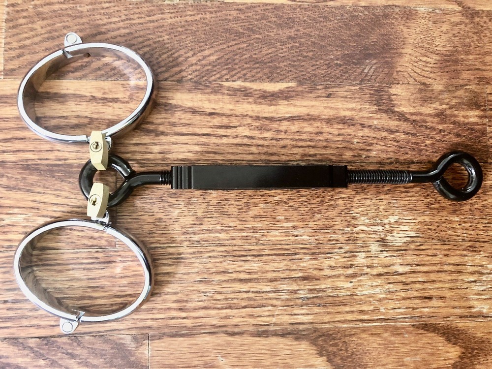Extendable Handcuff Restraint / Come With Me Bar Manacles Shackles Padlocks Keys