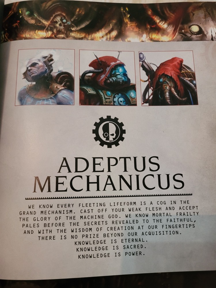 Warhammer 40,000 Codex: Adeptus Mechanicus RPG Gaming Game Book "Code Not Valid"