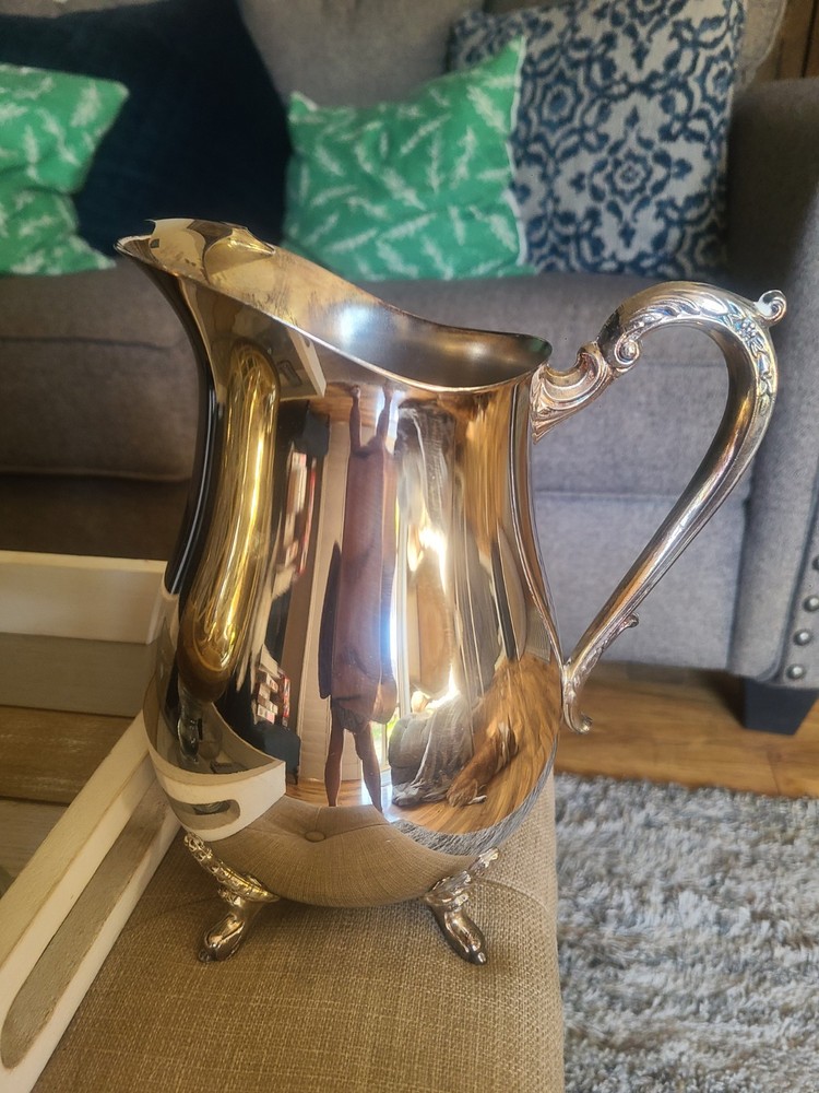 Vintage Kent Silver Plated Water Pitcher Four-Toe Claw Footed