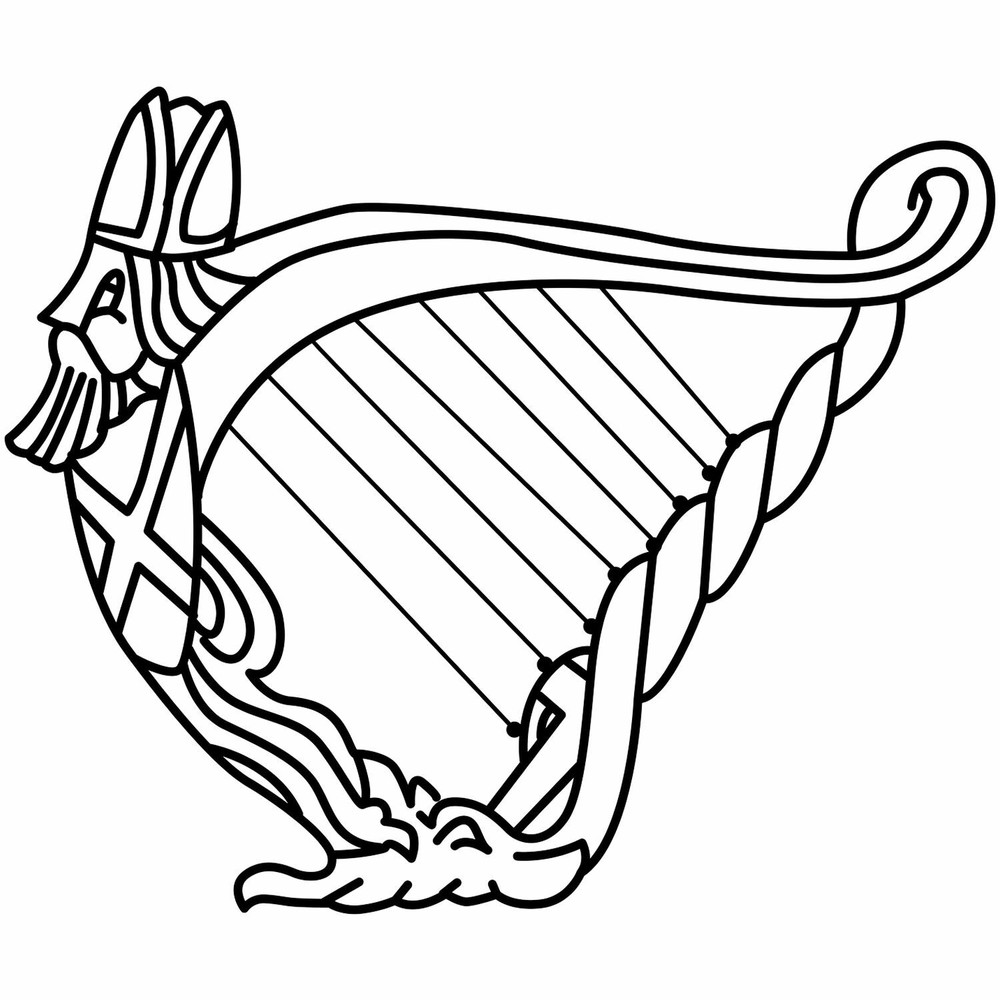 Harp Art Rubber Stamp