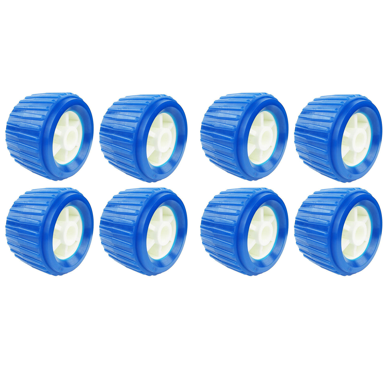 8PCS PP Boat Trailer Rollers Marine Ribbed Wobble Rollers 19MM Bore 110*75*19mm