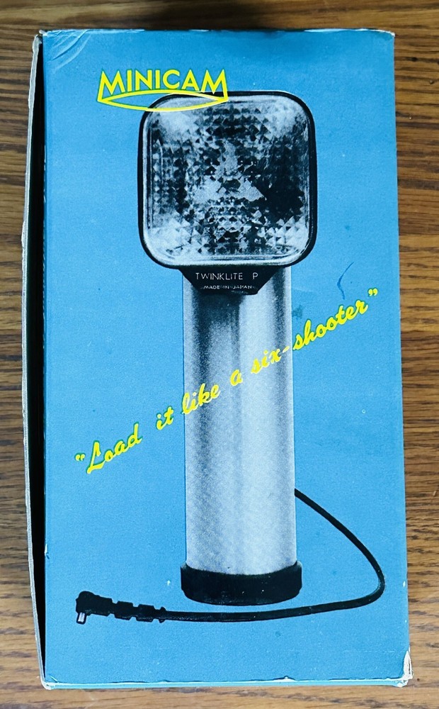 MINICAM TWINKLITE P TRANSISTORIZED ELECTRONIC CAMERA FLASH AS-IS Light Works VTG