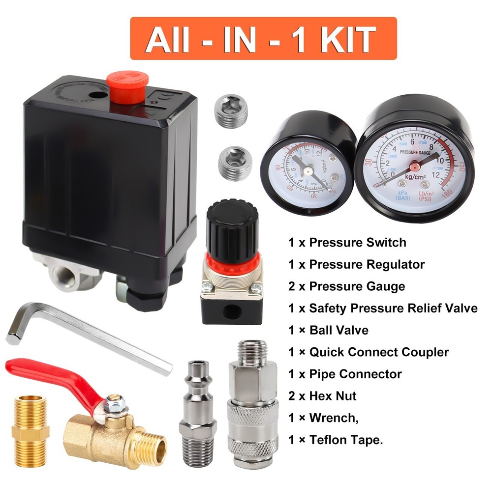 Pressure Switch Manifold Regulator Gauges Air Compressor Pressure Switch Control