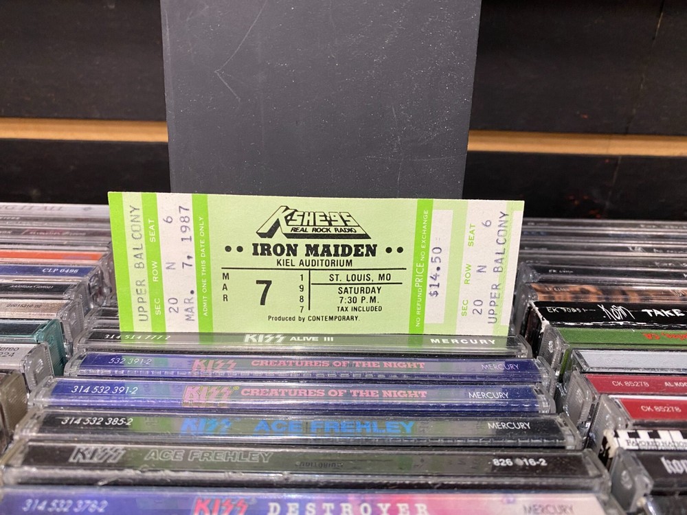 Iron Maiden Kiel Auditorium March 7, 1987 St. Louis, MO Ticket [Unused, VG]