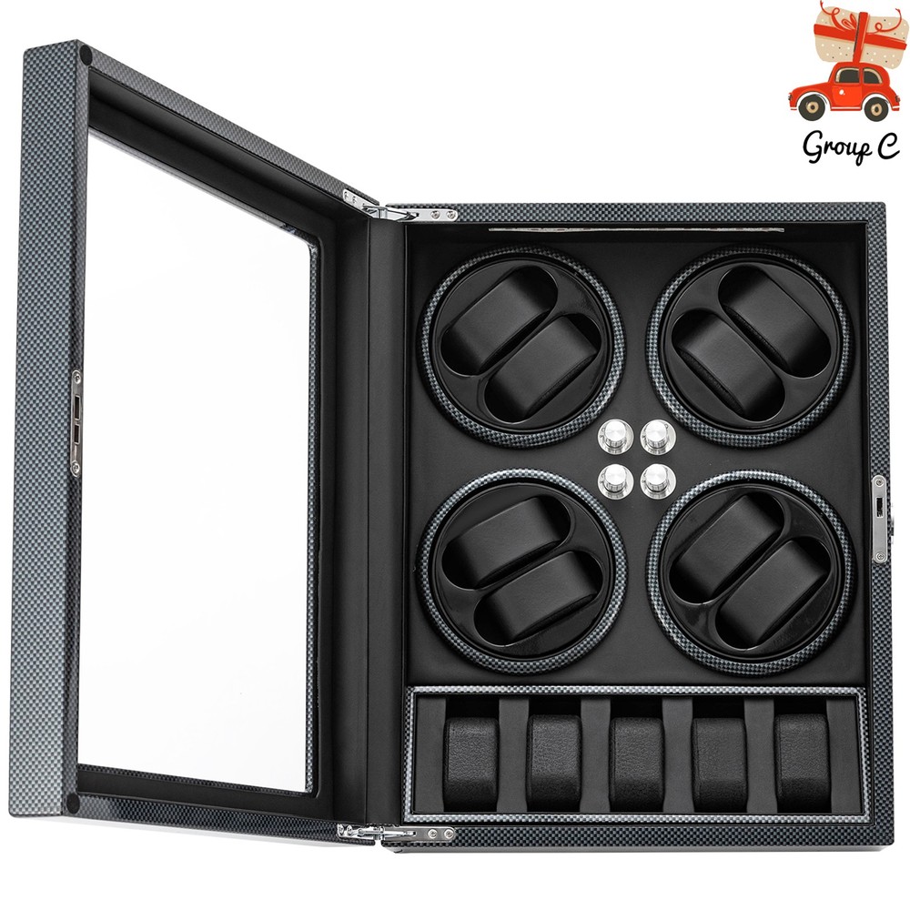 LED Light Automatic Watch Winder Box Display Storage Case 8+5 Watch Winder Box