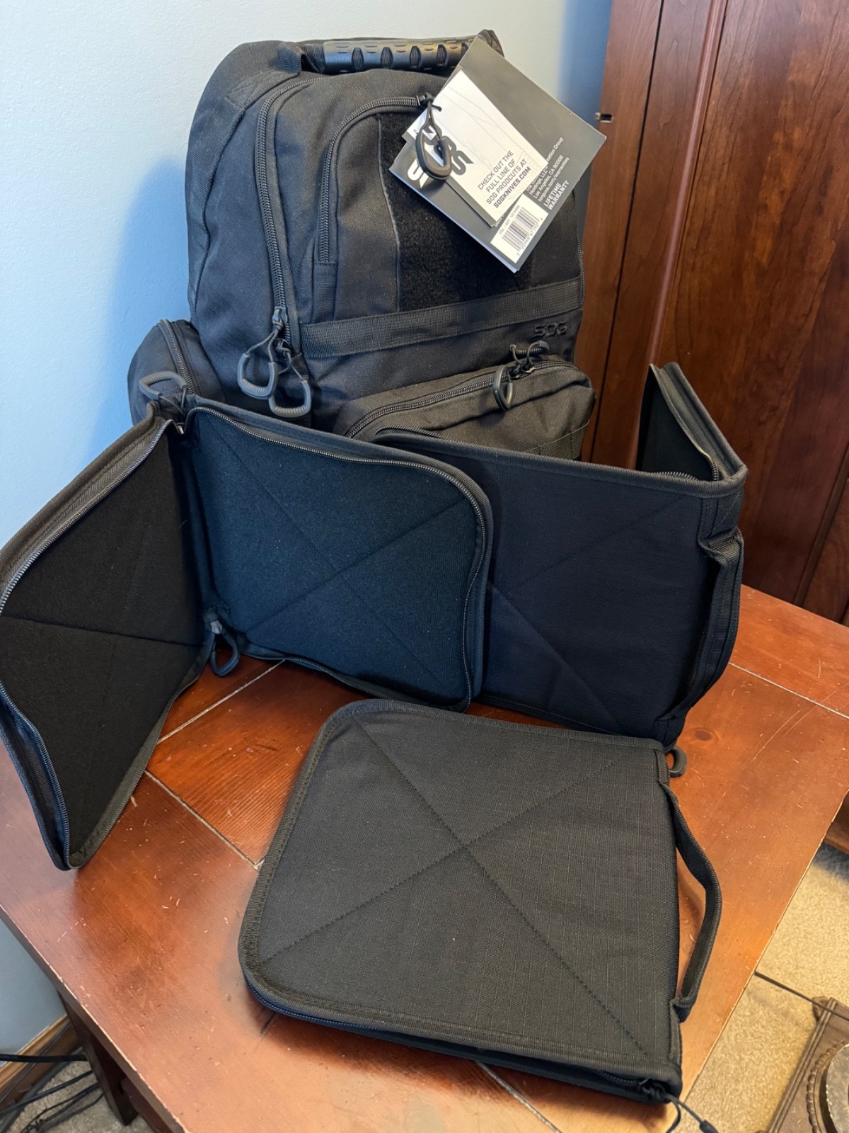 SOG Heavy Duty 3 Pistol Range Tactical Backpack W/3 Gun Cases Brand New w/ Tags