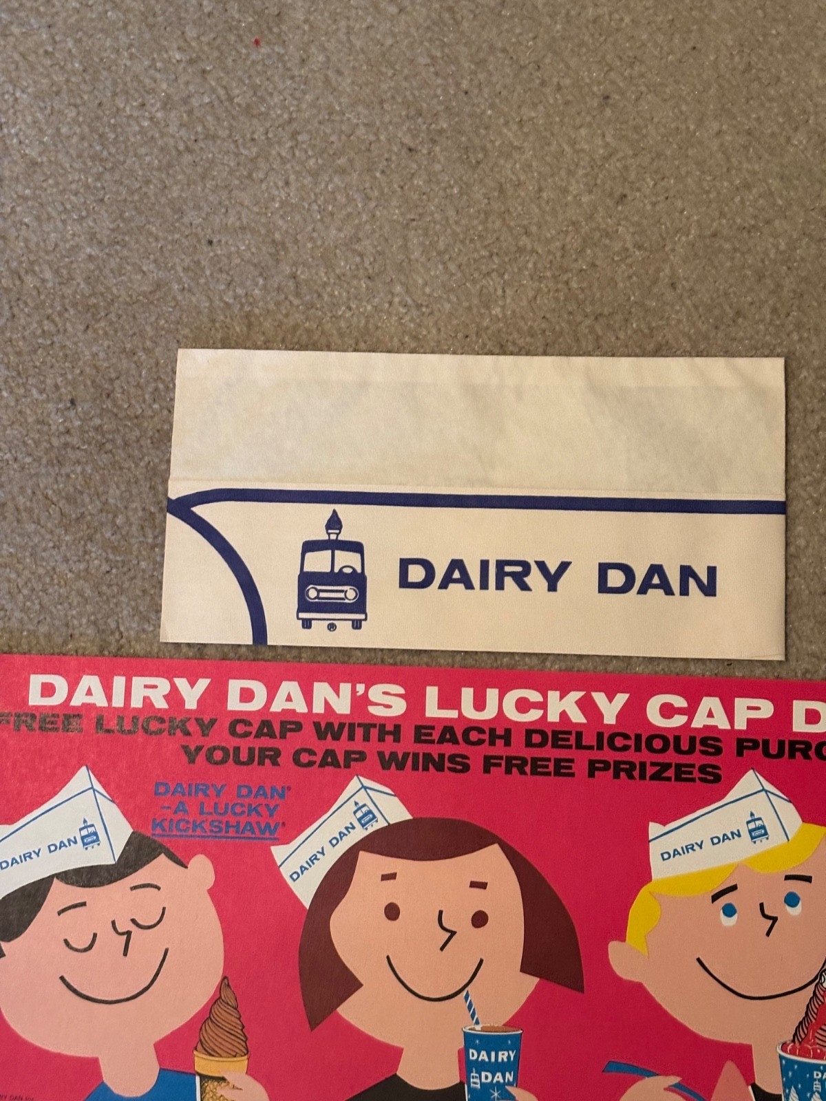 Dairy Dan & Mr. Softee Signs: Dairy Dan Lucky Cap Day & Mr. softee Window Signs