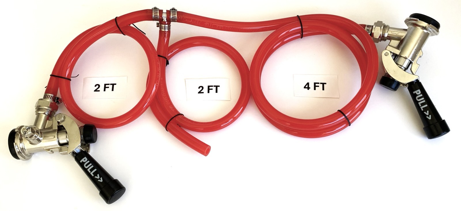 Beer Line Assembly Kit 2 Tap Tower w/Black Satin Finish 2-D System Keg Couplers