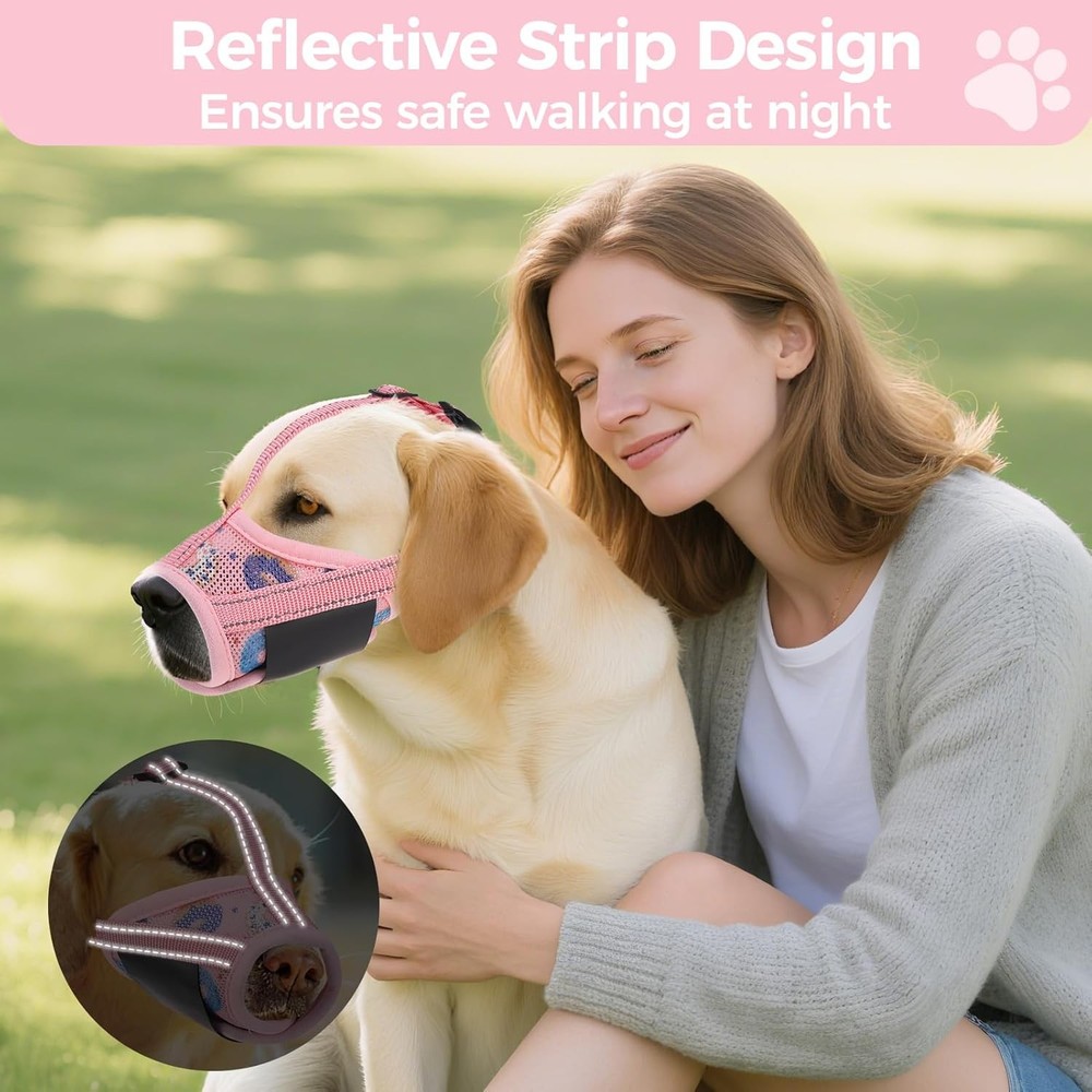 Dog Muzzle Soft Muzzle Anti Biting Barking Chewing Comfortable Air Mesh Mouth