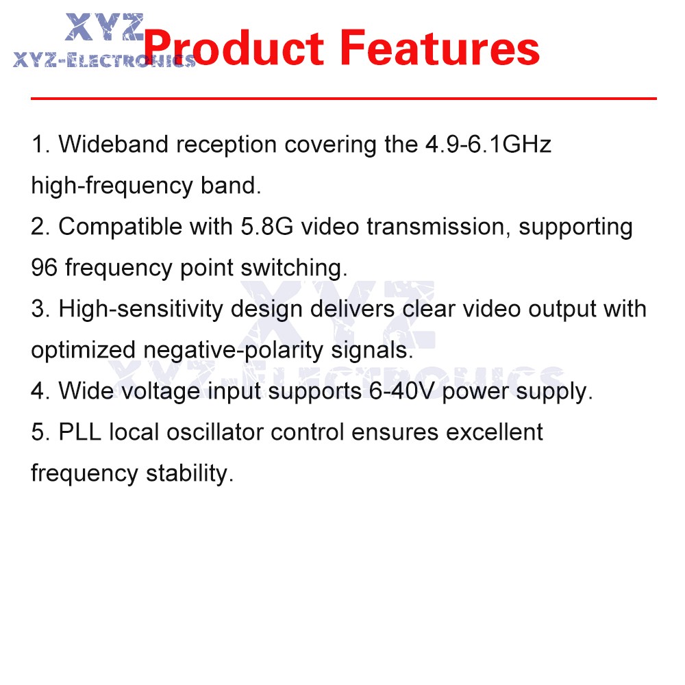 DC6-40V RC5896S Receiver 5.8GHz Video Receiver Compatible 5.8G Image Transmitter