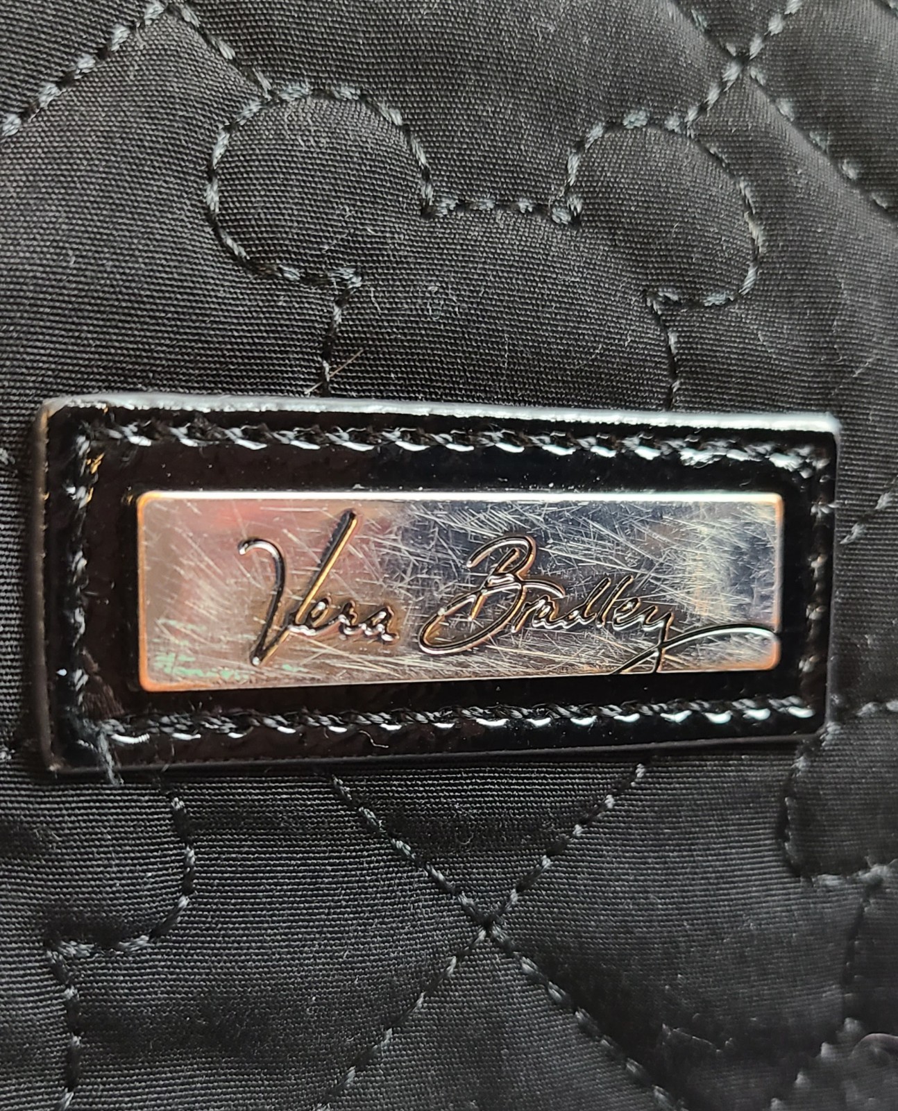 Vera Bradley Disneys Mickey Mouse Black Quilted Bucket Bag/Tote, Retired