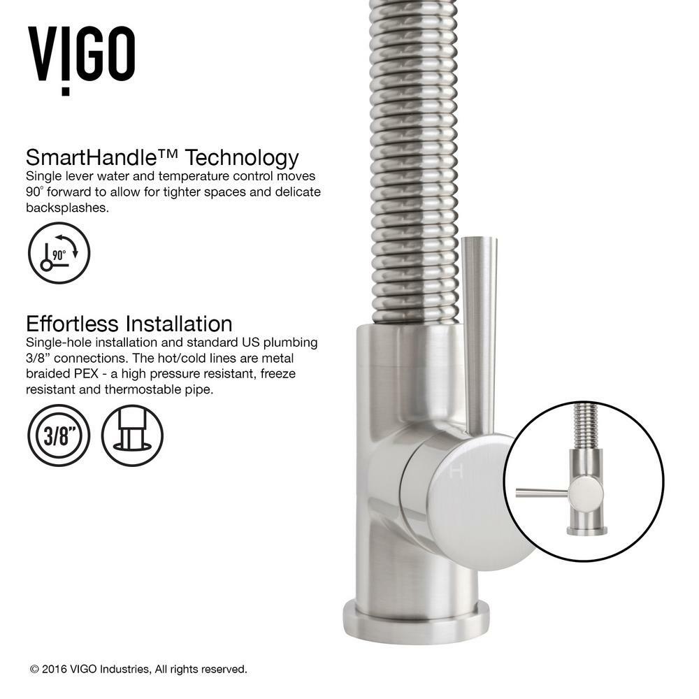 VIGO Edison Single-Handle Pull-Down Sprayer Kitchen Faucet in Stainless Steel