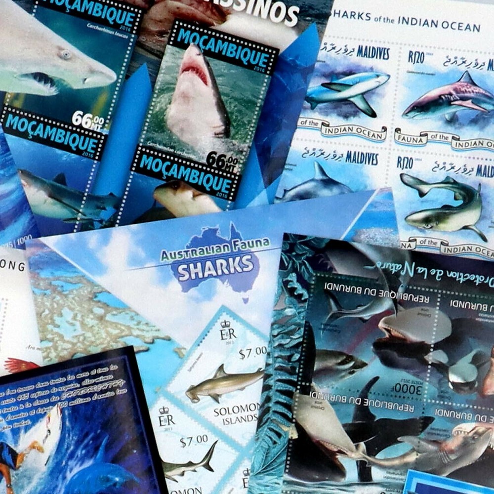 Stamp Collection Sharks 15+ Different Sets Topical Stamps MNH Sets