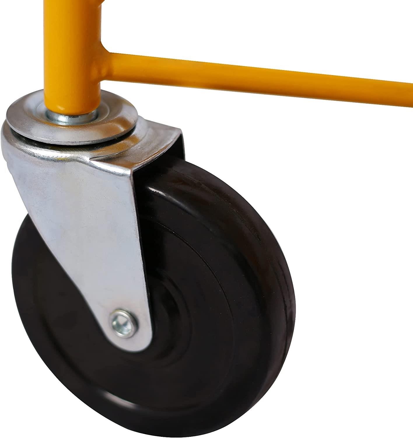 11FT Drywall Lift Panel Rolling Hoist Jack Lifter with Telescopic Arm and Caster