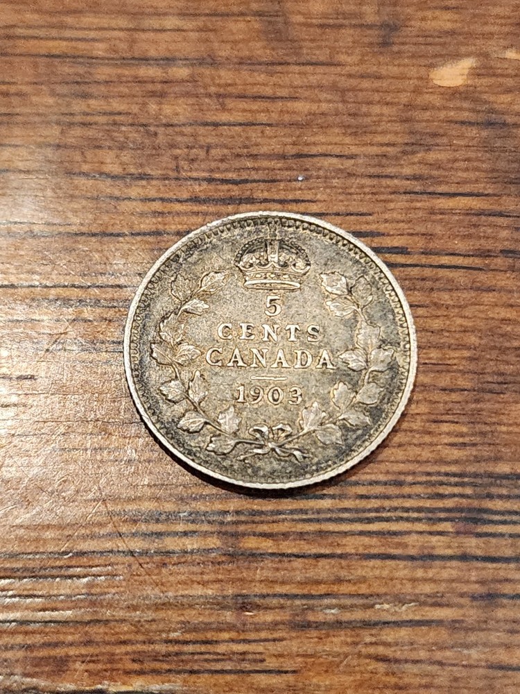 1903 Canada 5 Cents Silver Coin