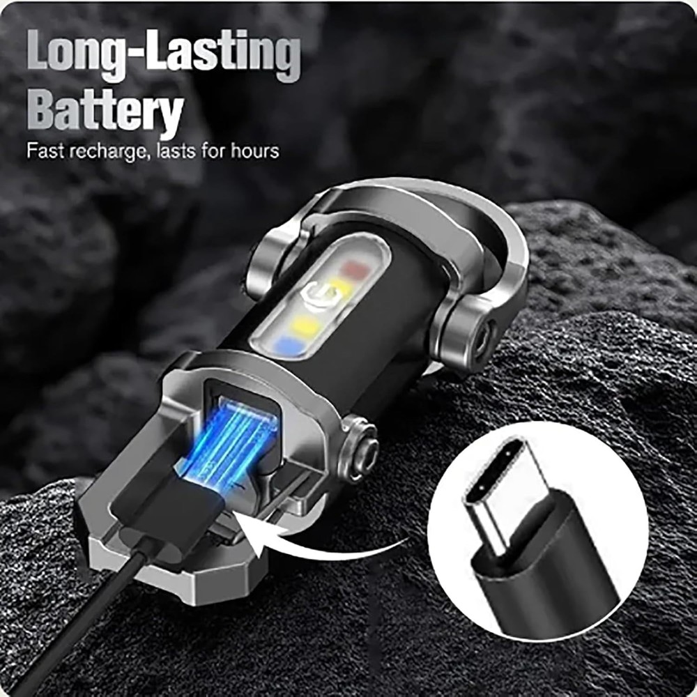 4× Portable LED Flashlight Rechargeable Pocket Mini Keychain Camping Flashlights