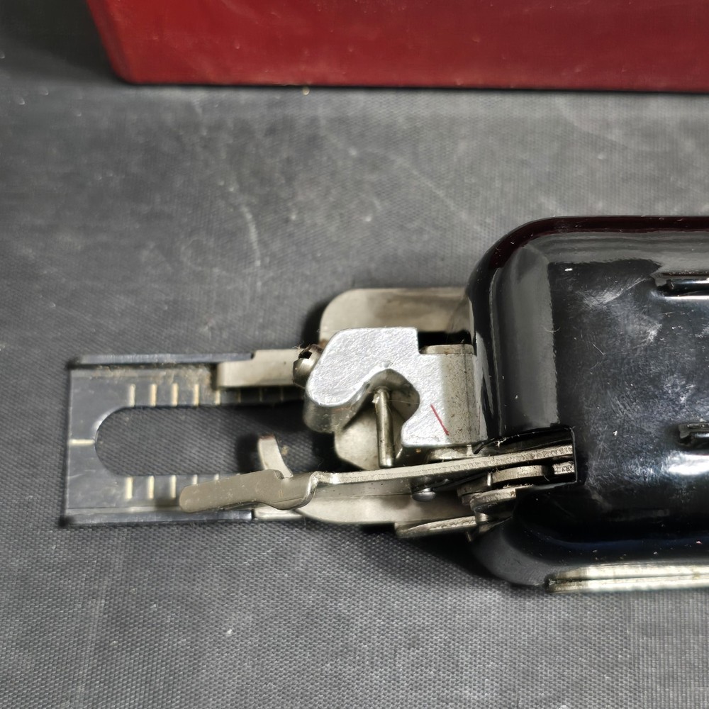 Vintage White Magic Key Buttonholer Sewing Machine Attachment Red Case With Keys