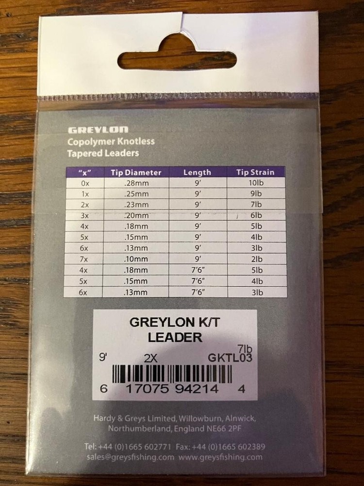 Greys Knotless Tappered Leader 9ft Various Sizes