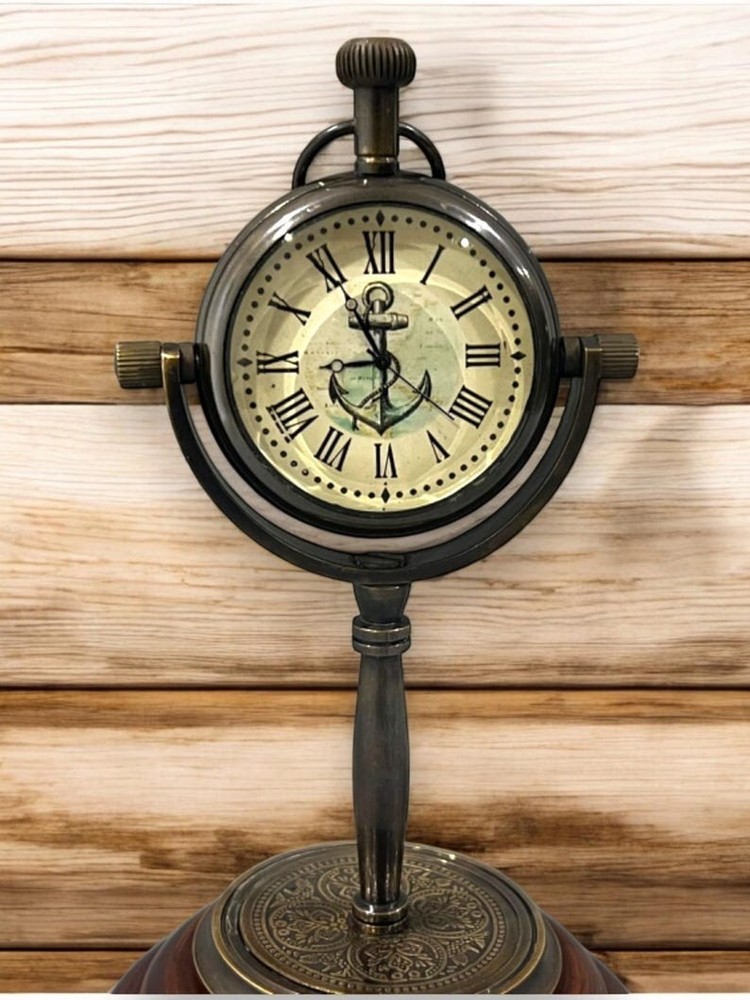 Handmade Brass Table Clock – Victoria Style, Antique Finish
