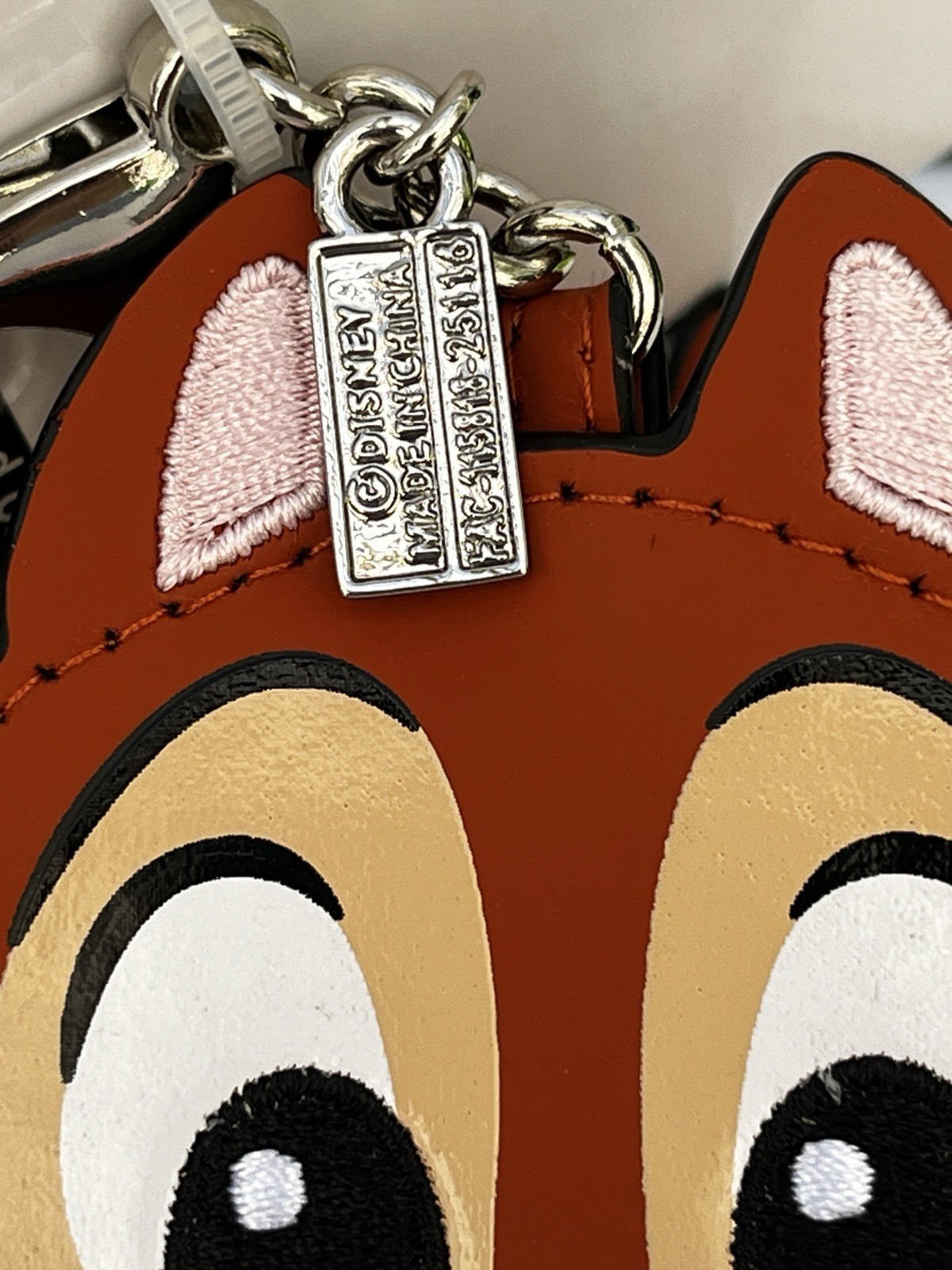 Disney Chip 'n Dale Two-Sided Zip Close Coin Purse/Bag Charm NEW