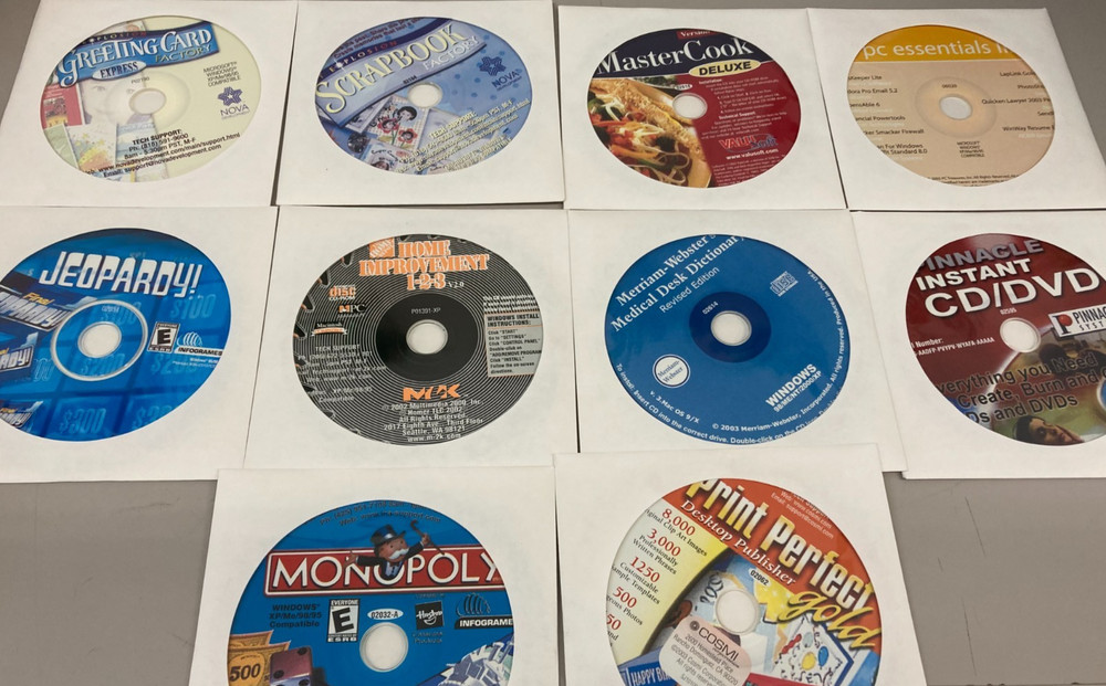 Vintage Software PC ESSENTIALS 3 10 CDs Jeopardy MonopolyBEacon